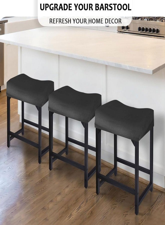 Levoberg Bar Stool Cover Rectangle Velvet Stretch Counter Height Barstool Slipcovers Rectangular Kitchen Counter Saddle Stool Cover Vanity Stool Cover for Wooden Metal Bench 2 PCAK - Image 2